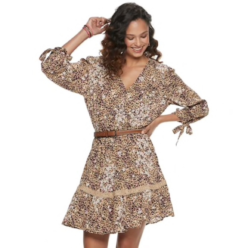 American Rag Belted Surplus Leopard Print Mini - Picture 3 of 7